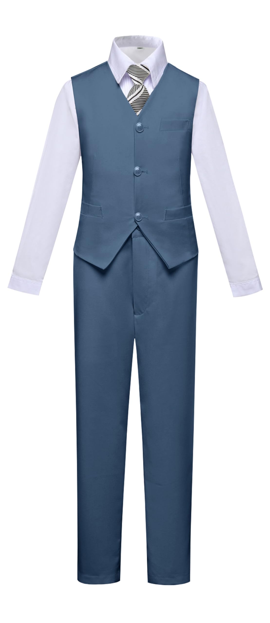 Boy Suits Ring Bearer Outfit Toddler Kids Wedding Suit Blue Gray Size 3T