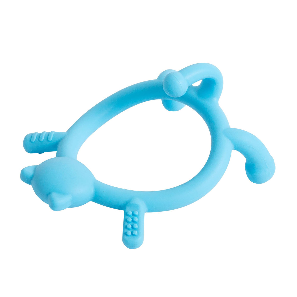 Pigeon Silicone Animal-Shaped Baby Teether, Blue Cat, 6M+, 1 Count