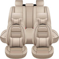 Car Seat Covers for Ford Expedition 1997-2025 | 5-Seats Seat Covers, Waterproof Seat Protectors, Automotive Seat Covers (Full Set with Pillow,Beige)