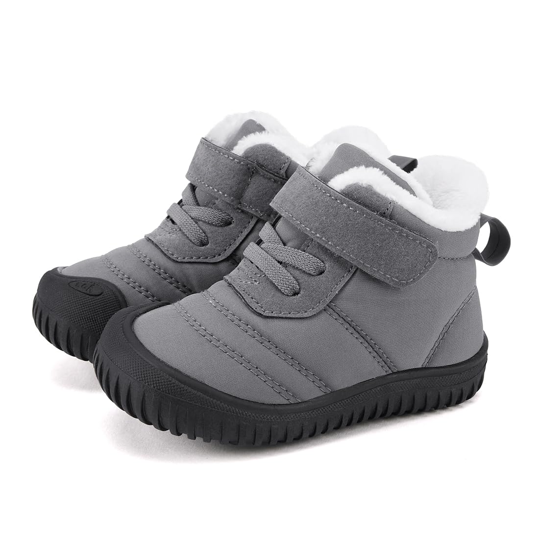 BMCiTYBM Toddler Winter Snow Boots Baby Boys Girls Shoes Grey 8 Toddler