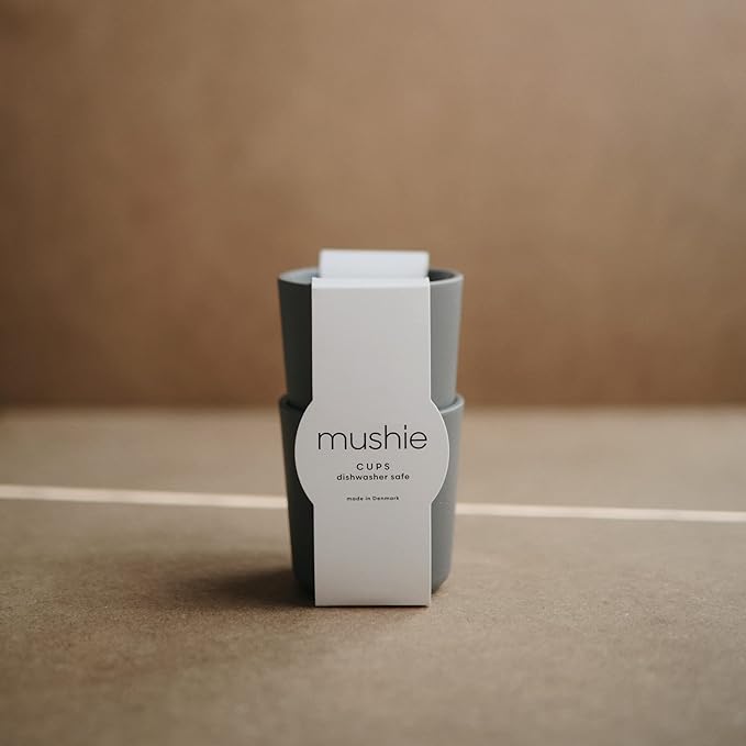 mushie Dinnerware Cups For Kids | Made in Denmark, Set of 2 (Smoke)