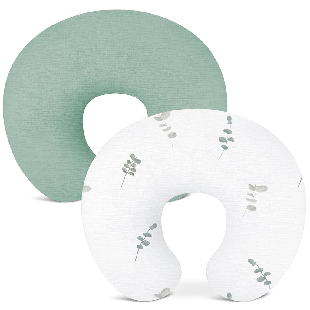 Nursing Pillow Covers 2 Pack, Muslin Breastfeeding Pillow Covers for Baby