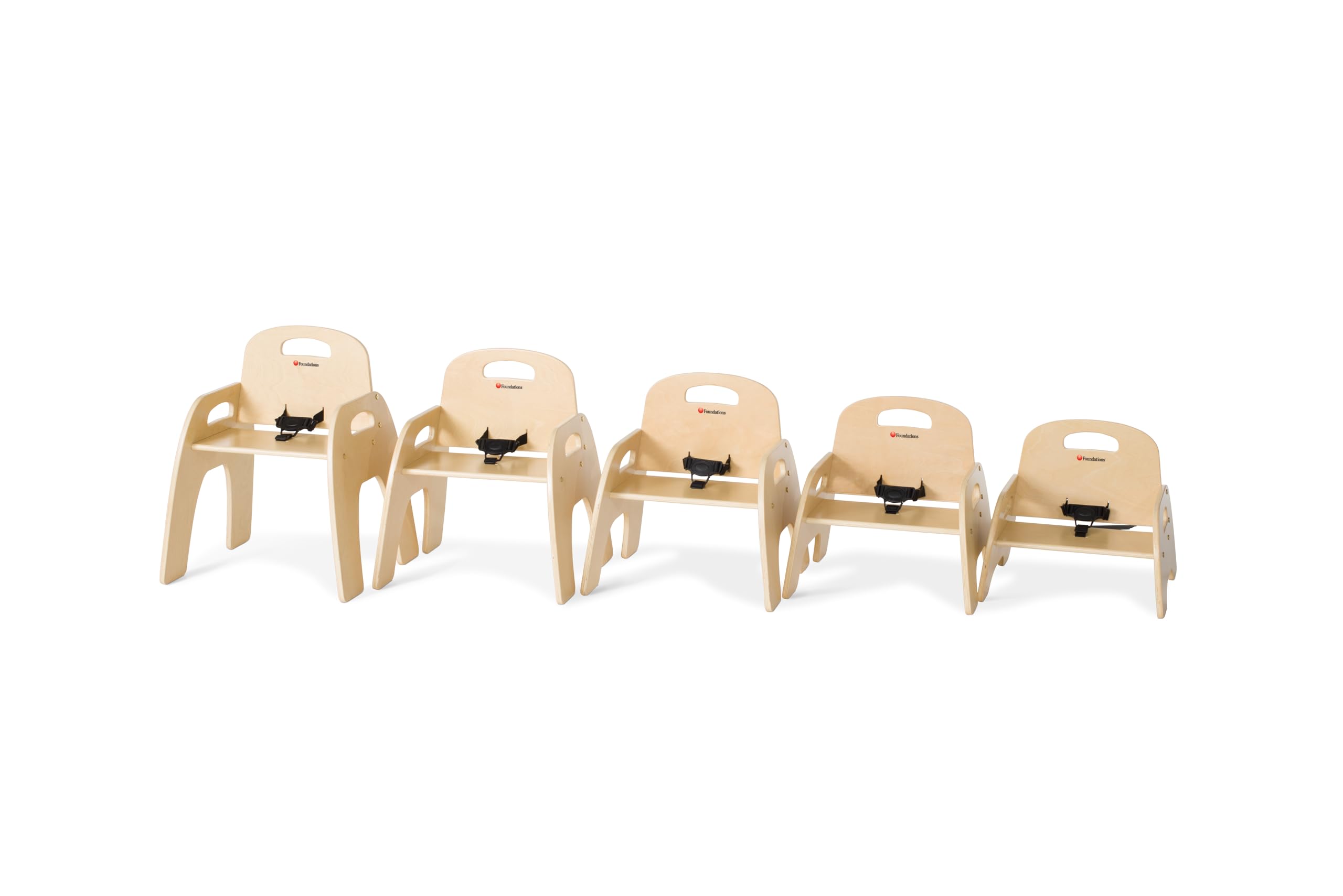 Foundations Simple Sitter Low 11" Wood Feeding Chairs Highchairs, 2 Pack