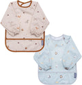BIBaDO Mess Proof Baby Bib, 2 Pack Long Sleeve Bib, 6 month - 3 Years, Waterproof Bibs for Toddlers, Machine Washable