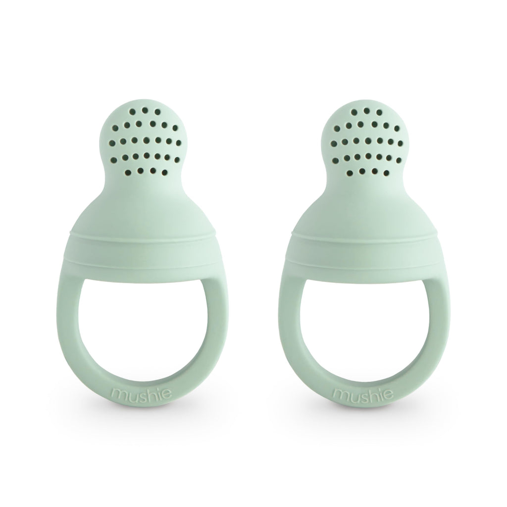 mushie Silicone Baby Fresh Fruit & Food Feeder Pacifier | 6 Months+ (Cambridge Blue)