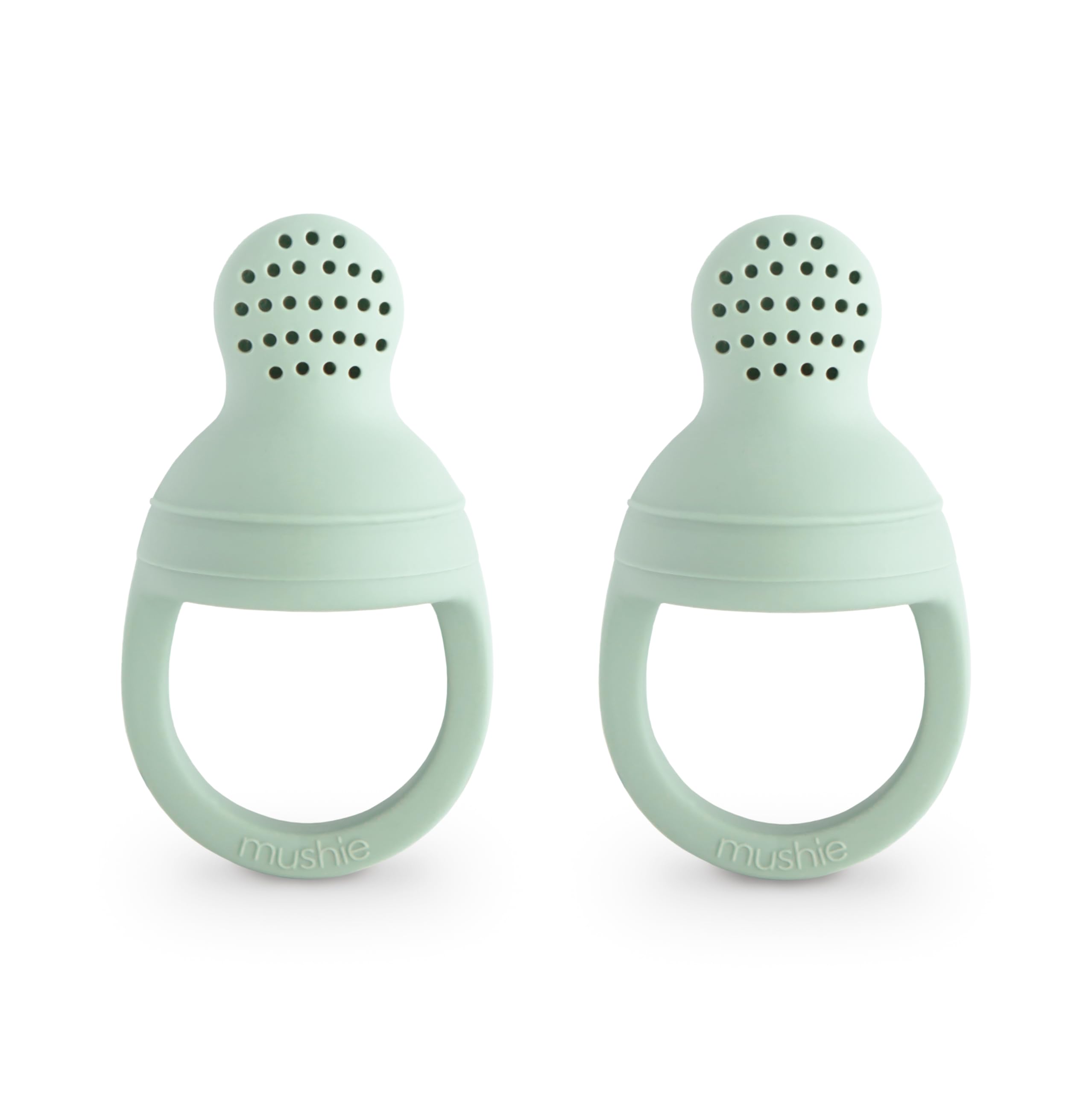 mushie Silicone Baby Fresh Fruit & Food Feeder Pacifier | 6 Months+ (Cambridge Blue)
