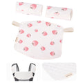 Bebamour Drool and Teething Reversible Cotton Pad For All Carry Positions Baby Carrier White Drool Bib For Boys & Girls(Strawberry)