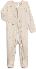 Colored Organics Baby Zip-Up Footed Sleeper with 2-Way Zipper - Newborn Organic Cotton Pajamas