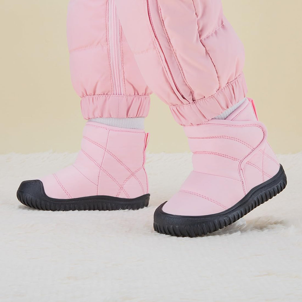 BMCiTYBM Toddler Baby Snow Boots Winter Shoes Boys Girls Cold Weather Baby Faux Fur Shoes Pink Size 8