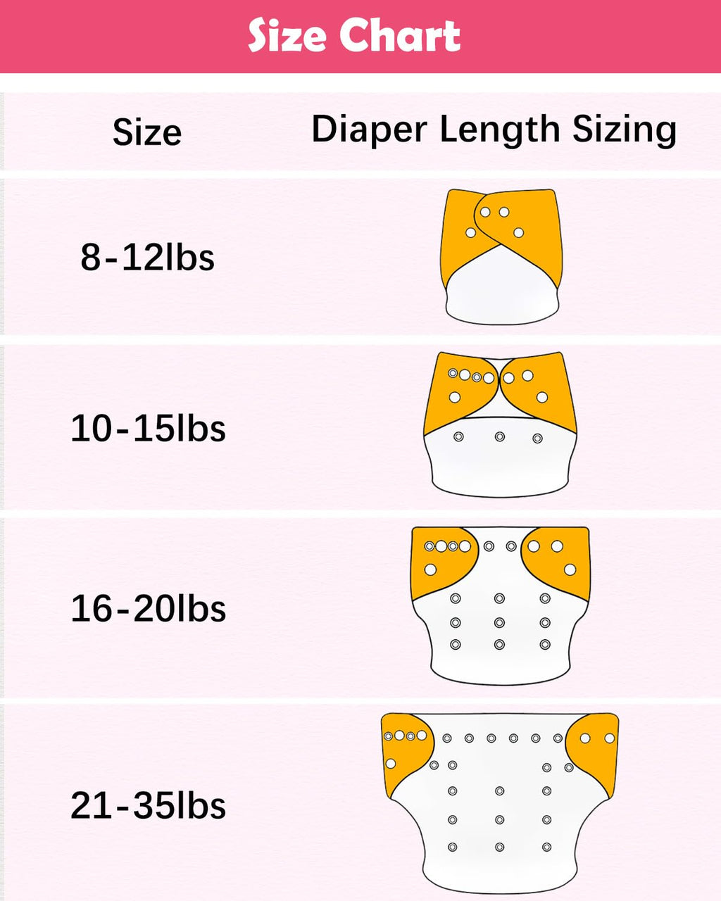Babygoal Baby Cloth Diaper 6 Pack with 6pcs Inserts and Wet Bag for Fitted Diapers and Prefolds, Adjustable and Reusable Covers for Toddler Boys and Girls