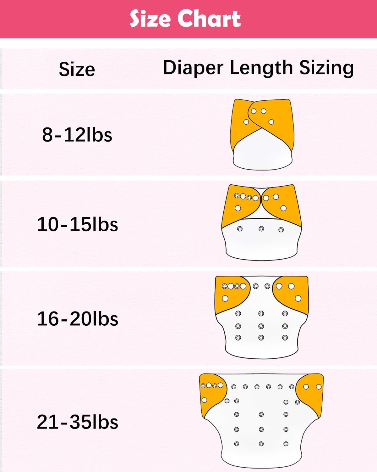 Babygoal Baby Cloth Diaper 6 Pack with 6pcs Inserts and Wet Bag for Fitted Diapers and Prefolds, Adjustable and Reusable Covers for Toddler Boys and Girls