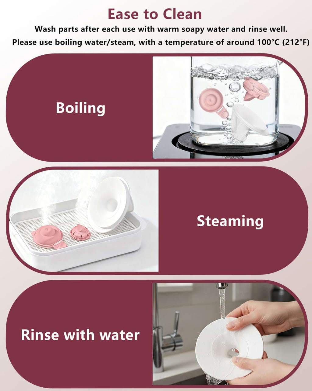 2 Pack 24mm Full Breast Pump Kits Compatible with Momcozy Upgraded Mobile Flow M9, Upgraded M9 Full Set Parts Including 24mm FlnageX2, Red ValveX2, Red DiaphragmX2, Container with Silicone LipX2