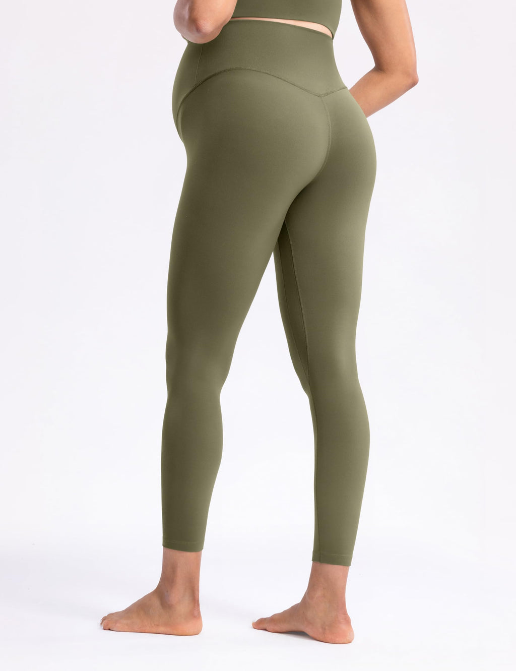 POSHDIVAH Creamluxe Maternity Leggings 25" Olive Green Small