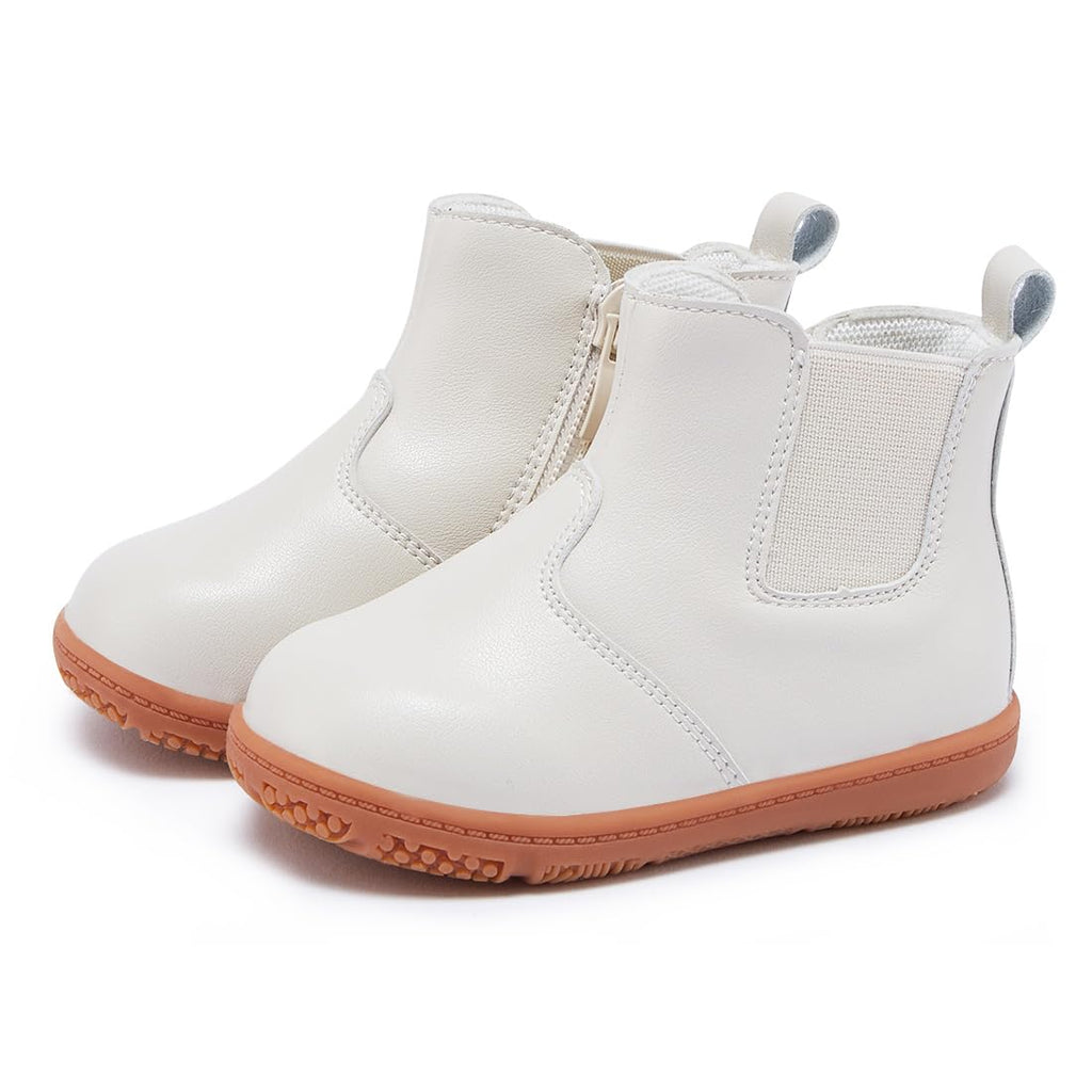 BMCiTYBM Baby Girls Boys Boots High Top First Walking Shoes White Size 12-18 Months Toddler
