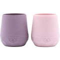 WeeSprout Silicone Baby Training Cups - Set of 2 Soft Silicone Cups - 2 oz Open Cup for Baby 6+ Months - Non-Slip Grip, Weighted Base - Gentle on Gums & Teeth (Matte Pink & Matte Purple)