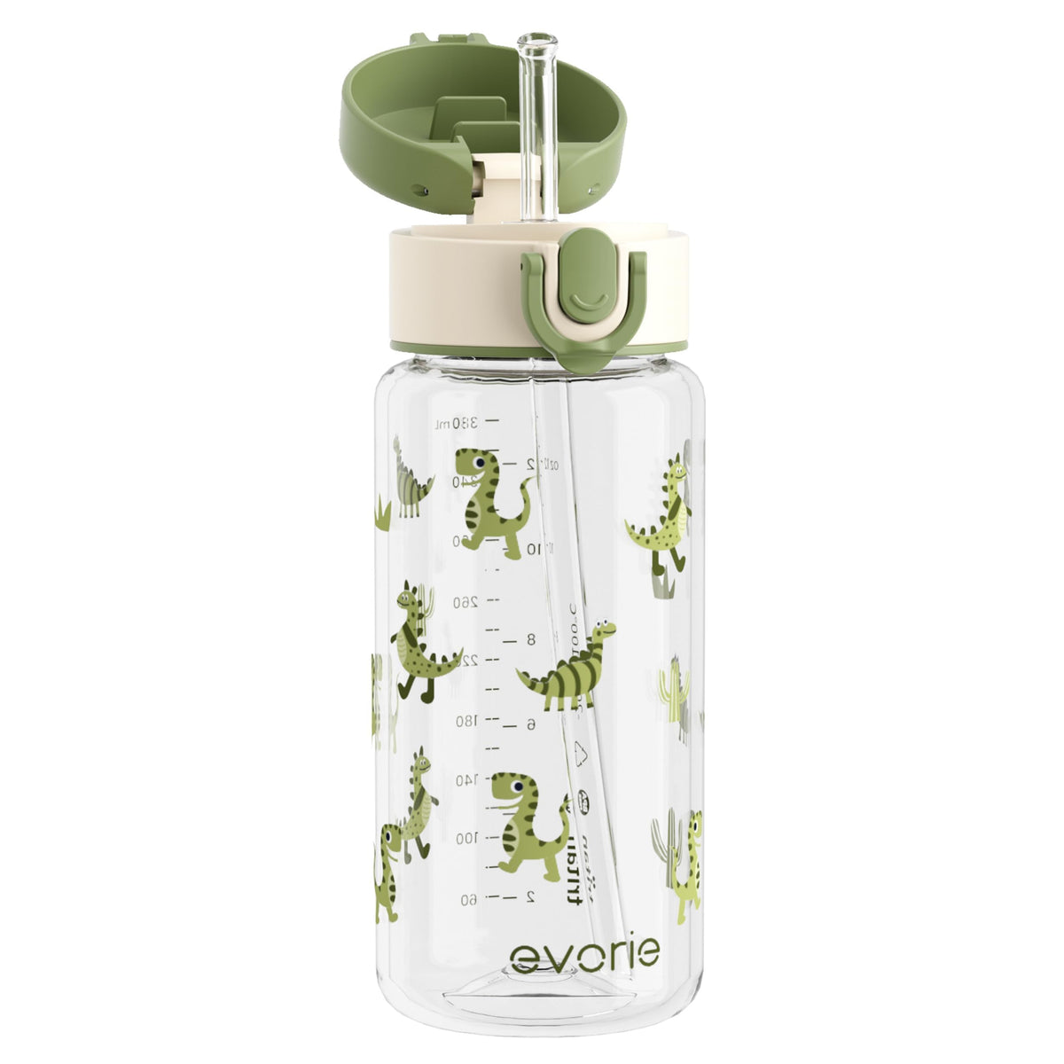 Evorie Tritan Kids Water Bottle with Straw, Leak Proof Drink Bottle,13oz