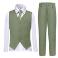 Lycody Boys Suit Vest Set Formal Dress Suits Wedding Outfit, Sage Green, 5T