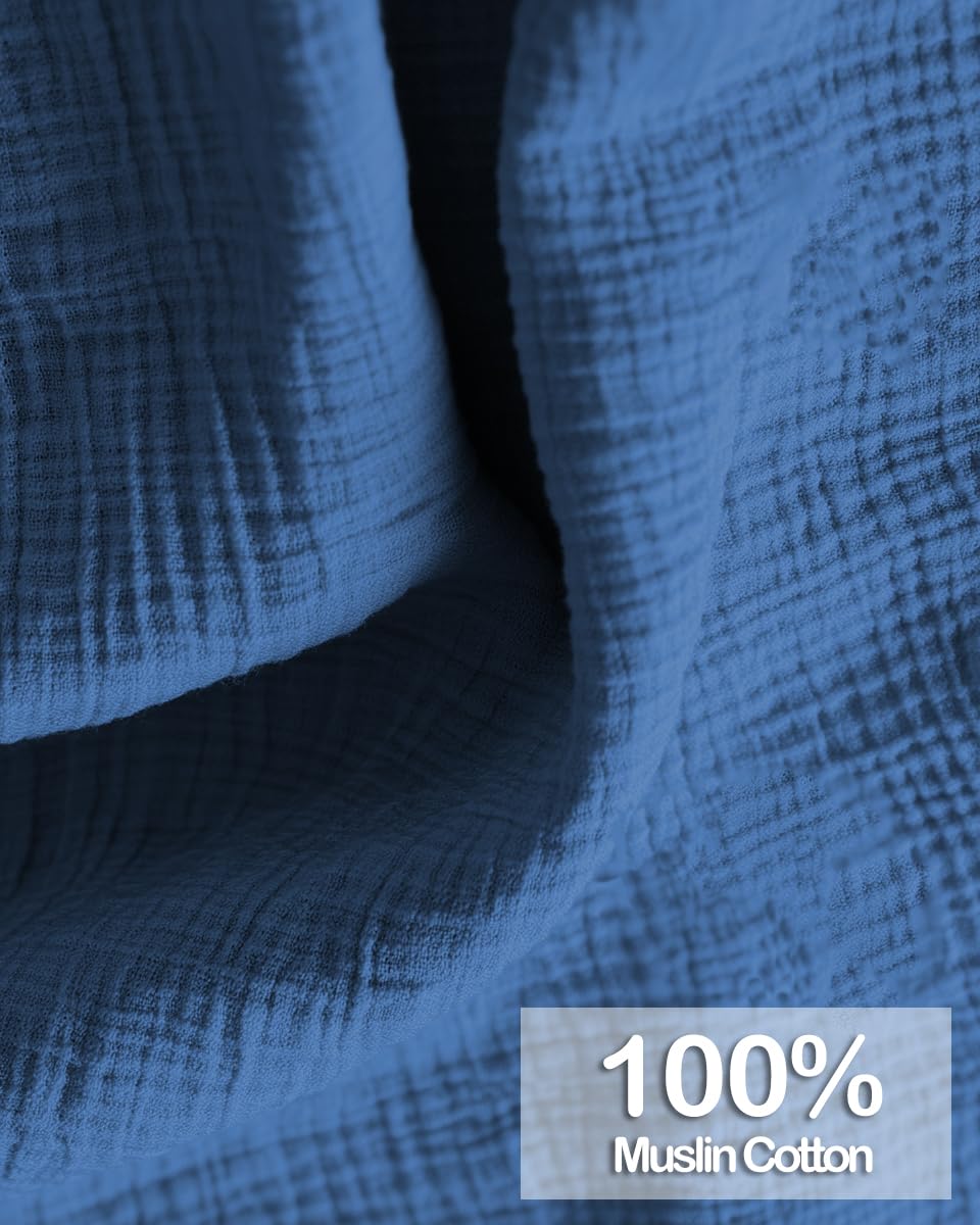 MUGVELL Muslin Nursing Covers for Breastfeeding, Misty Blue