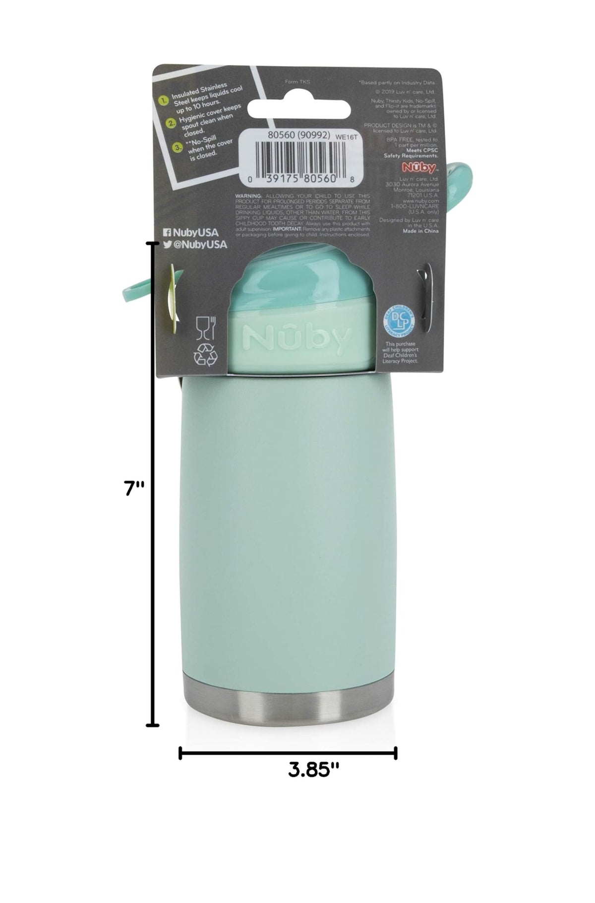 Nuby Thirsty Kids No Spill Flip-It Reflex Travel Cup - 10.1 oz