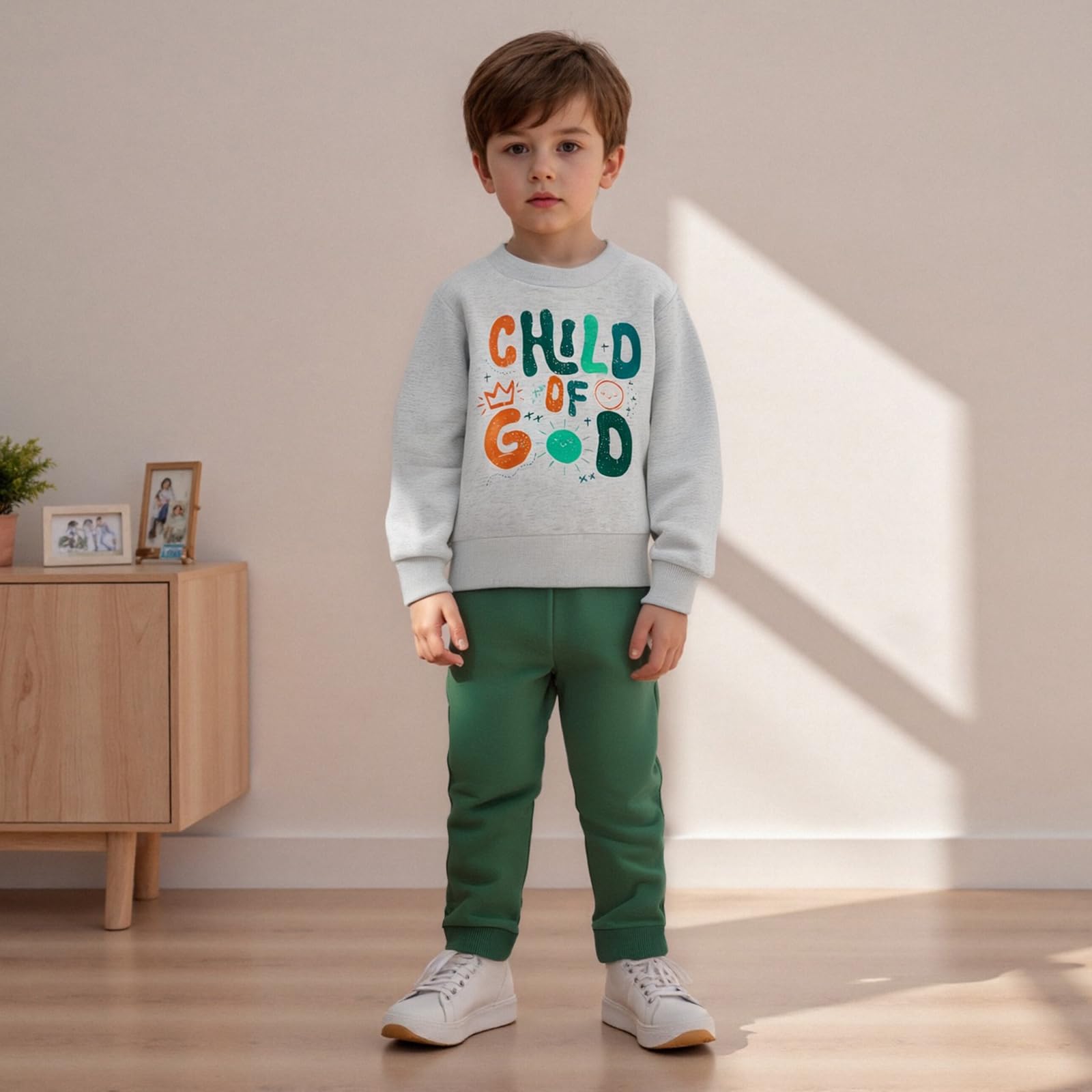 Nyapruwe Toddler Baby Boys Fall Winter Outfits Funny Print Top Pants Set (Gray letter print, 6-12 Months)