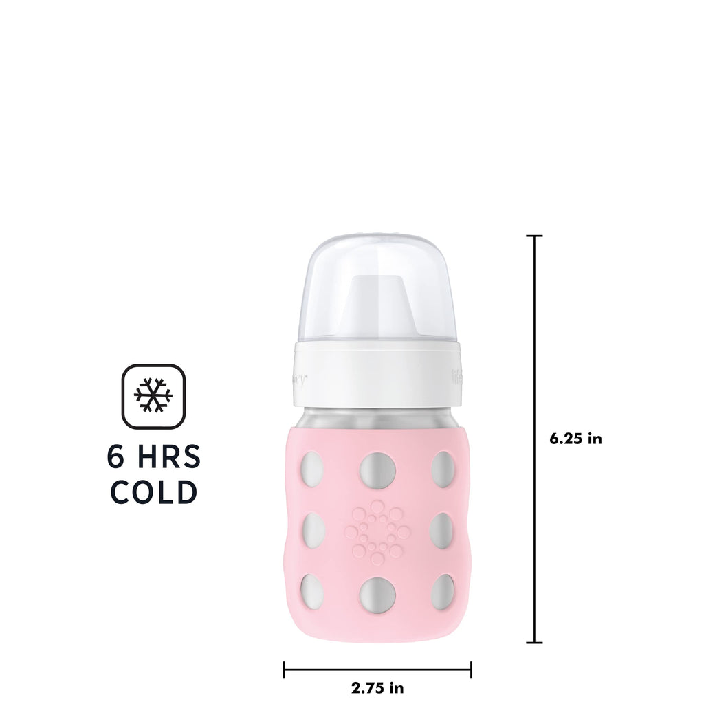 Lifefactory 8oz Stainless Steel Hard Sippy Bottle, Desert Rose