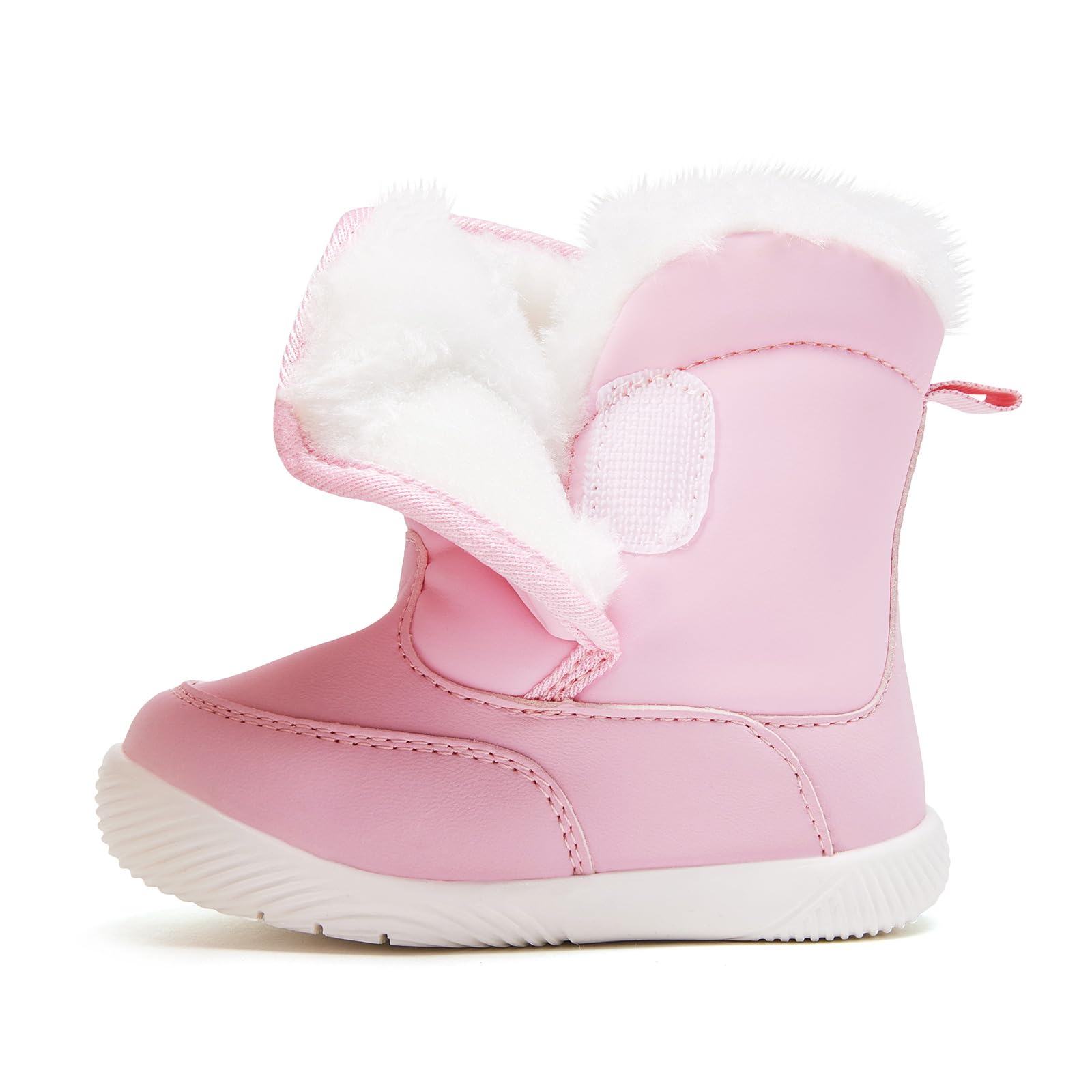 BMCiTYBM Baby Waterproof Snow Boots Infant Boy Girl Winter Booties Nonslip Lightweight Outdoor Warm Shoes for First Walkers 6 9 12 18 24 Months Pink Size 6-12 Months Infant
