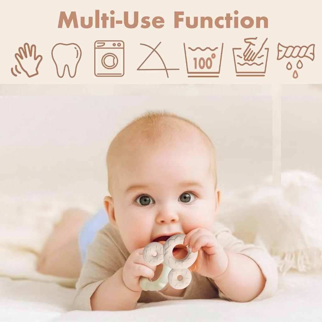 COOROBIN Baby Bandana Drool Bibs 6-Pack 100% Cotton Baby Bibs with Teether, Soft & Absorbent Teething Essentials for Newborn Boys and Girls