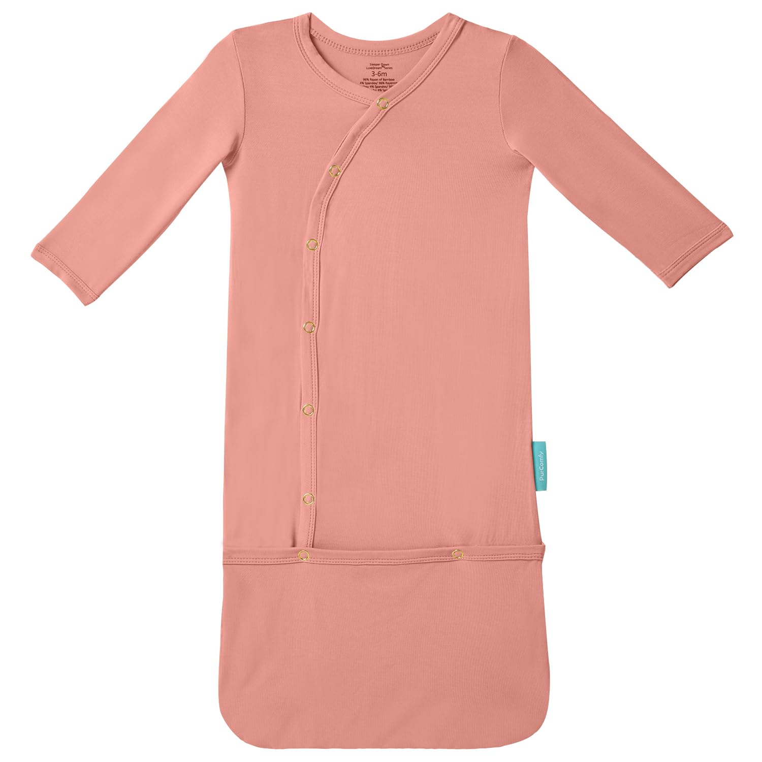 PurComfy Supersoft Bamboo Viscose Baby Sleeper Gowns, 3-6 Months