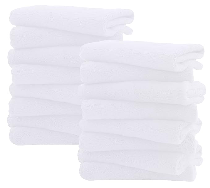 Spotted Play 16 Pack Burp Cloths for Baby - 20" x 10" Ultra Absorbent Coral Fleece Burping Cloths, Newborn Towel - Milk Spit Up Rags - Grey