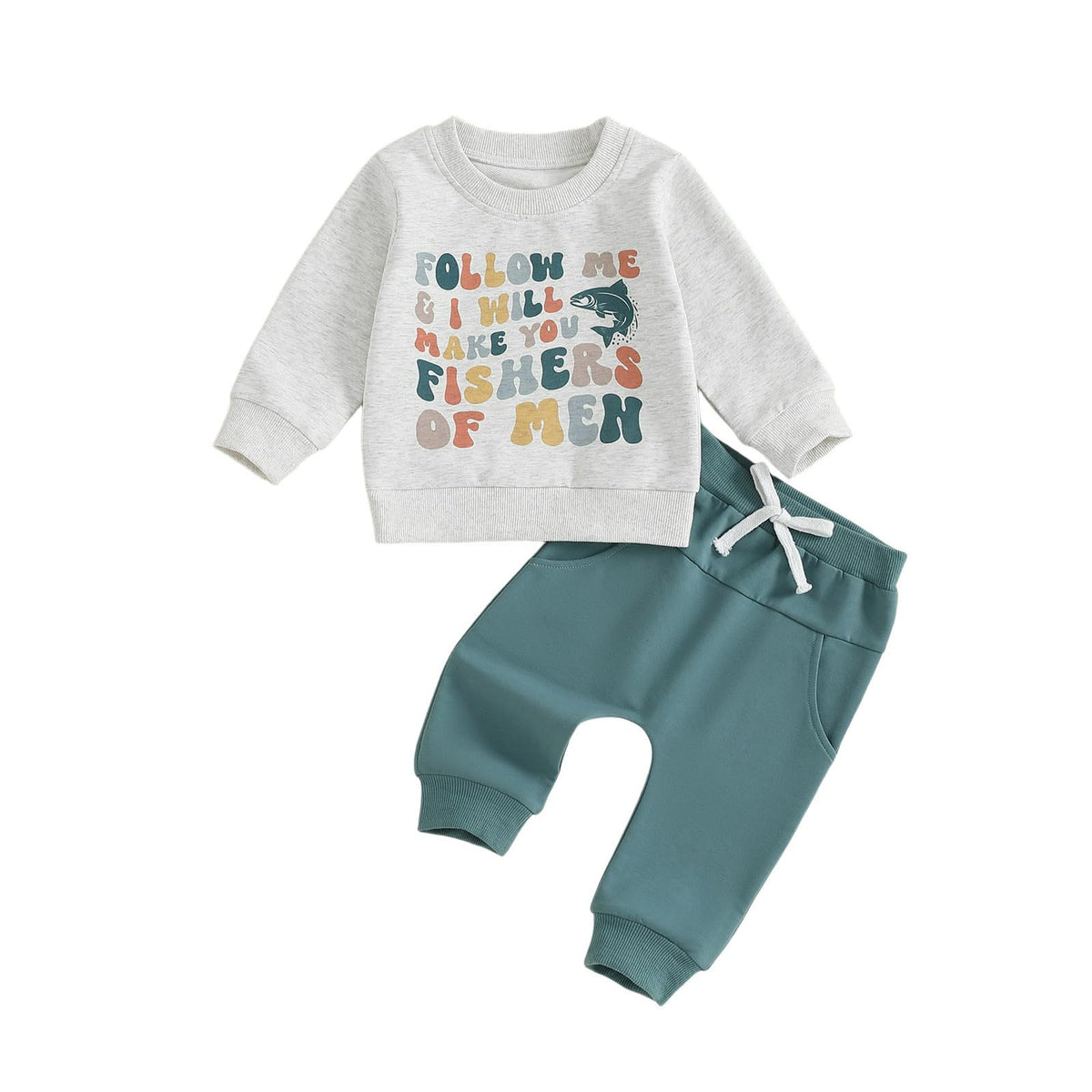 Nyapruwe Toddler Baby Boys Fall Winter Outfits Funny Print Top Pants Set (Green G-animals, 2-3T)