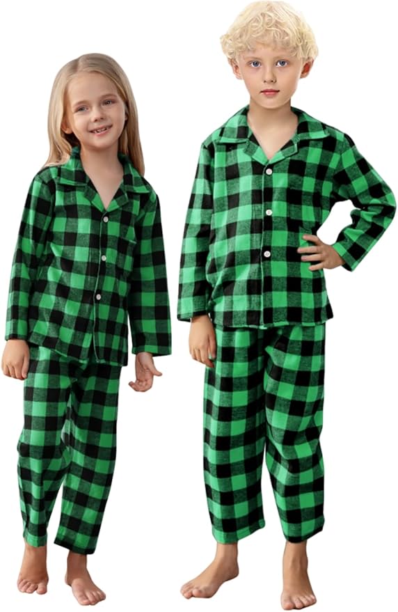 Schbbbta Family Matching Pajamas Holiday Sleepwear Long Sleeve Pjs Sets