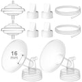 Gotocut Breast Pump Accessories Kit - 16mm Flange Set Compatible with Spectra S1/S2/Motif Luna, Includes Valves, Tubing & Backflow Protectors