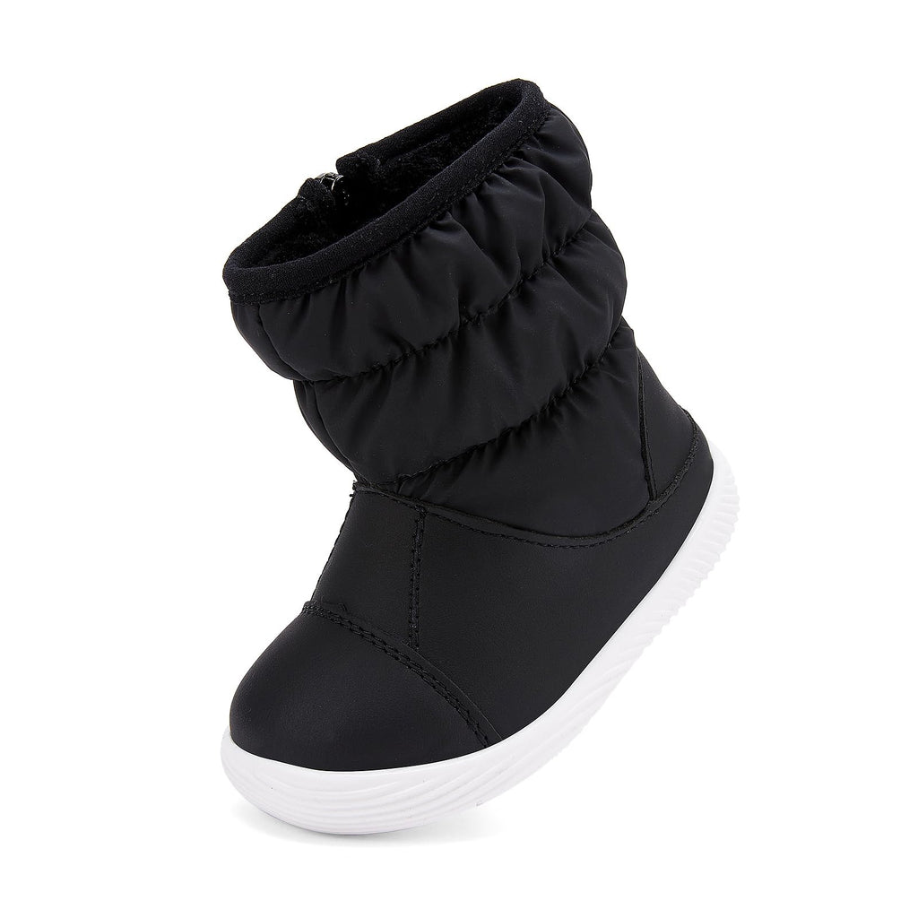 BMCiTYBM Baby Boy Girl Snow Boots Waterproof Infant Winter Warm Booties Nonslip Lightweight Outdoor Shoes for Cold Weather 6 9 12 18 24 Months Black Size 18-24 Months Toddler
