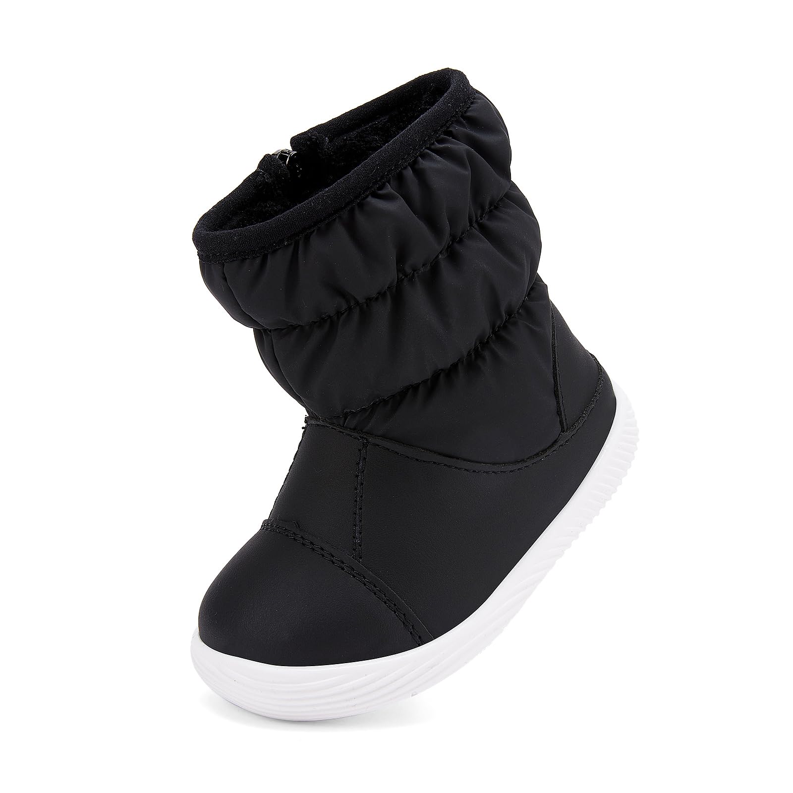 BMCiTYBM Baby Boy Girl Snow Boots Waterproof Infant Winter Warm Booties Nonslip Lightweight Outdoor Shoes for Cold Weather 6 9 12 18 24 Months Black Size 12-18 Months Toddler