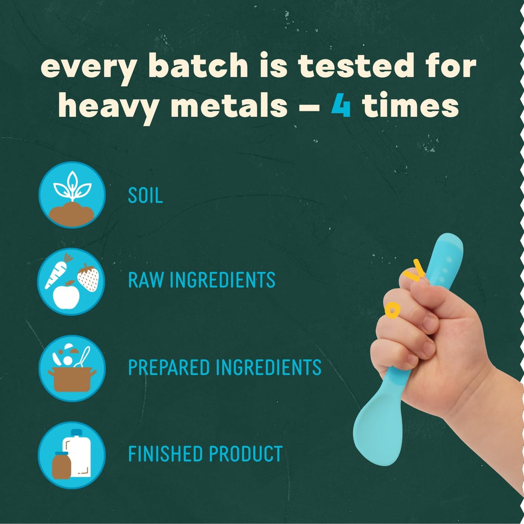 Babylife Organics Stage 2 - Peach, Pear, Strawberry, Banana & Watermelon, 3.5 Ounce Pouch (6 Pack) - Heavy Metal Safe, Organic Baby Food