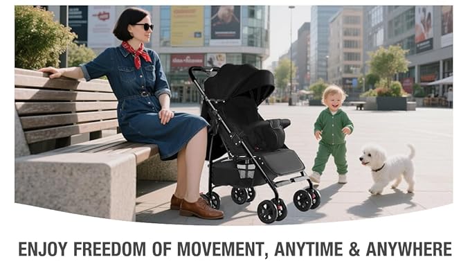 Lightweight Travel Stroller at Only 4.6 kg, Folding Compact Pushchair with Multi-Position Recline, Babies and Toddlers Pram from Birth, Baby Buggy with Cup Holder, Canopy (A8 Grey)