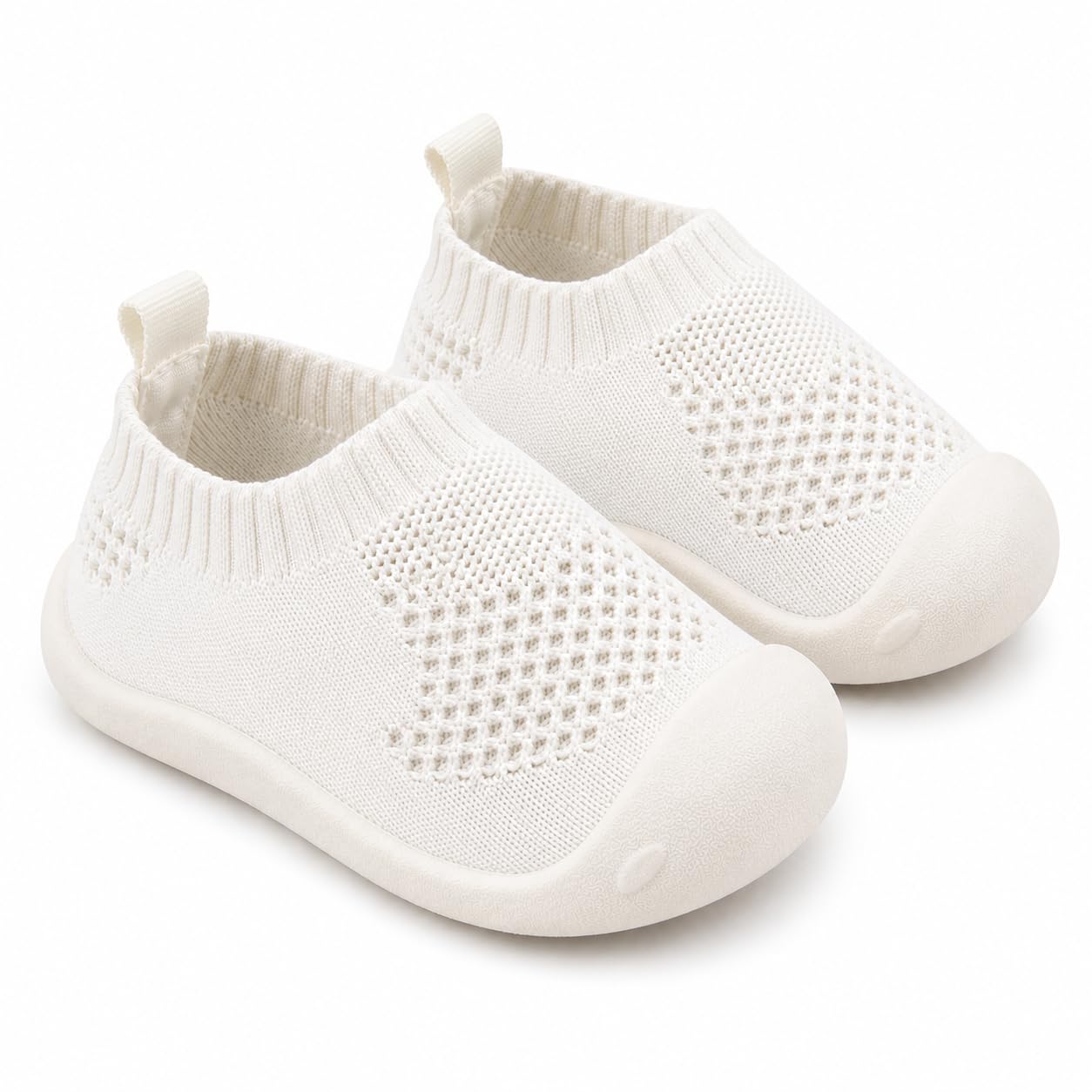 Charrost Baby Walking Shoes Wide Toe Box Knit Slip-On Sneakers for Toddlers