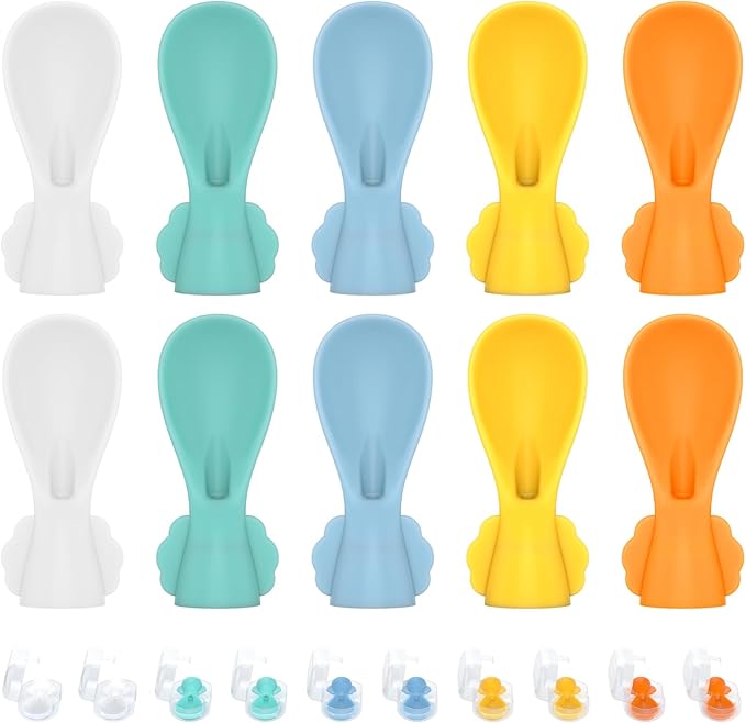 Universal Baby Food Pouch Spoon Attachment - 10 Pack, Silicone Baby Spoons for Pouches, Travel-Friendly Baby Food Squeeze Pouch Spoon