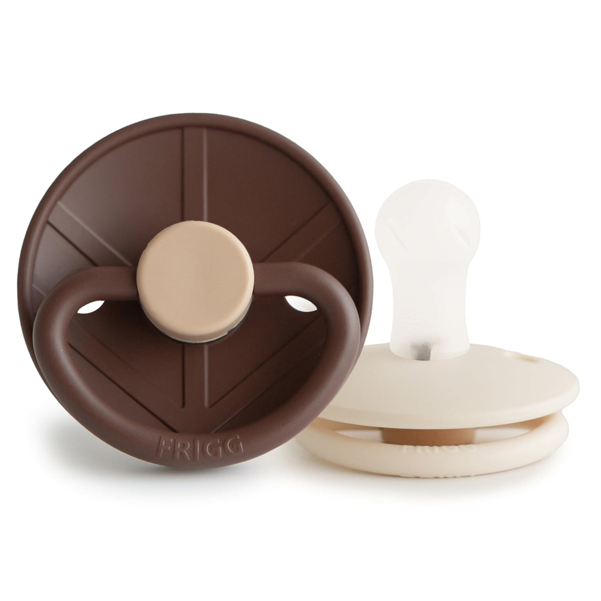 FRIGG Little Viking SilkySoft Silicone Baby Pacifier 2-Pack | Made in Denmark | BPA-Free (Powder Blue/Cream,0-6 Months)