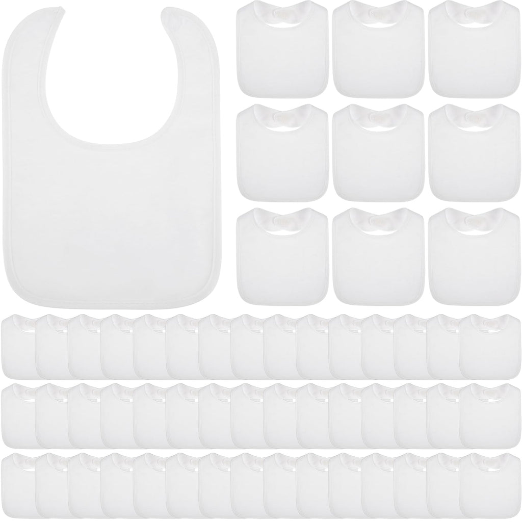 Toulite 10 Pcs White Baby Bibs Unisex Washable Cotton Double Sided