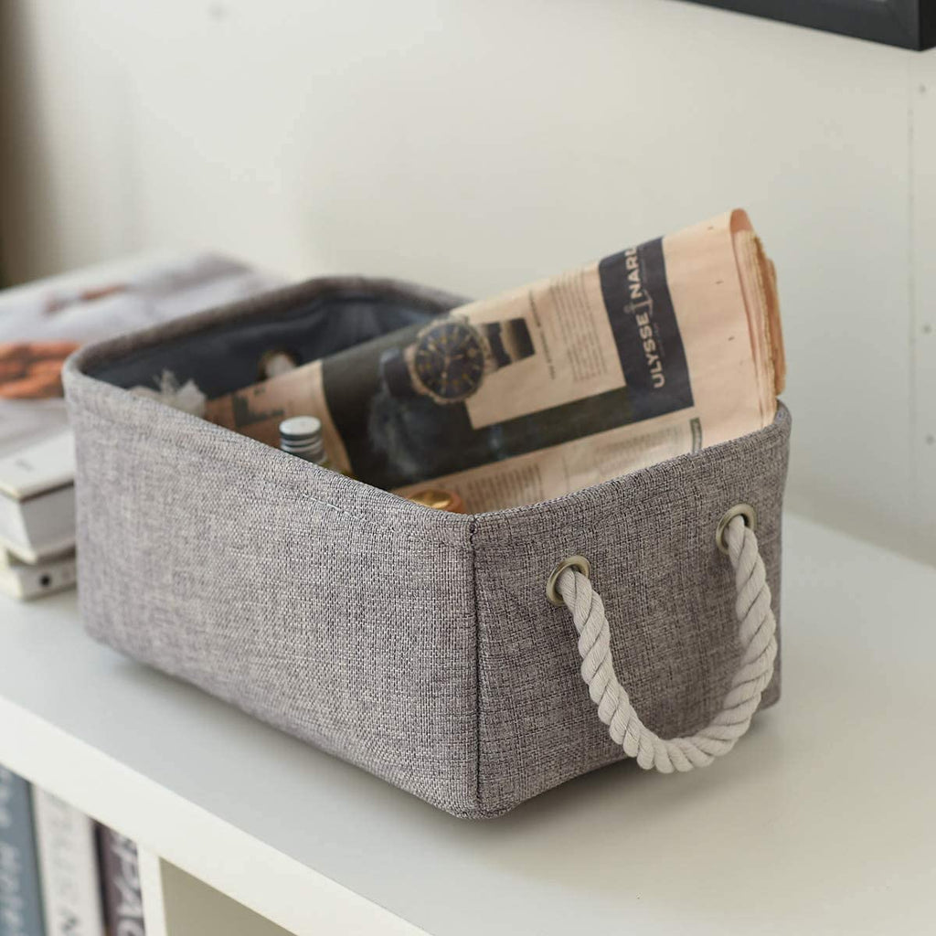 Sacyic Storage Basket Fabric Sturdy Canvas Storage Bins Organizer with Handles for Clothes and Storage Foldable Storage Boxes Cubes
