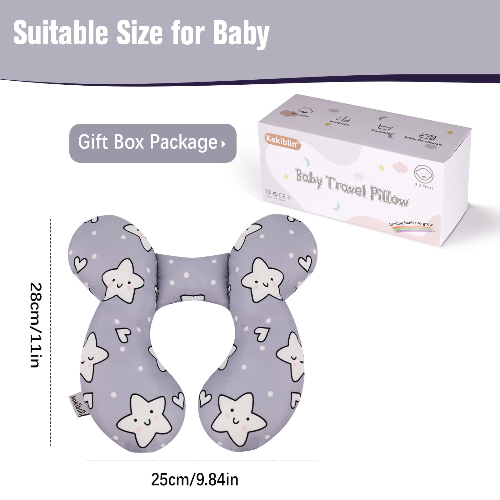 KAKIBLIN Baby Neck Pillow, Baby Support Pillow, Head Pillows