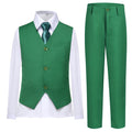 Lycody Boys Suit Vest Set Formal Dress Suits Wedding Outfit, Green, 5T