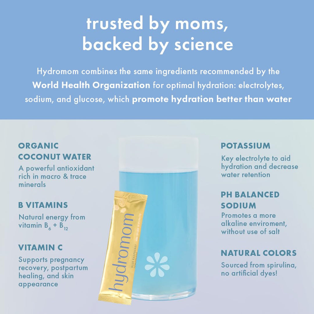 Boobie Hydromom Electrolyte Mix Hydration Boost - Blue Rasp Lemonade 15 Ct