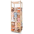 Stuffed Animal Storage, Wooden Cute Zoo Toy Holder with Brake Wheels, Space Save Toy Organizer, Large Capacity Stuffed Animal Holder, Perfect for Nursery Playroom Kidroom Bedroom-54 Inch