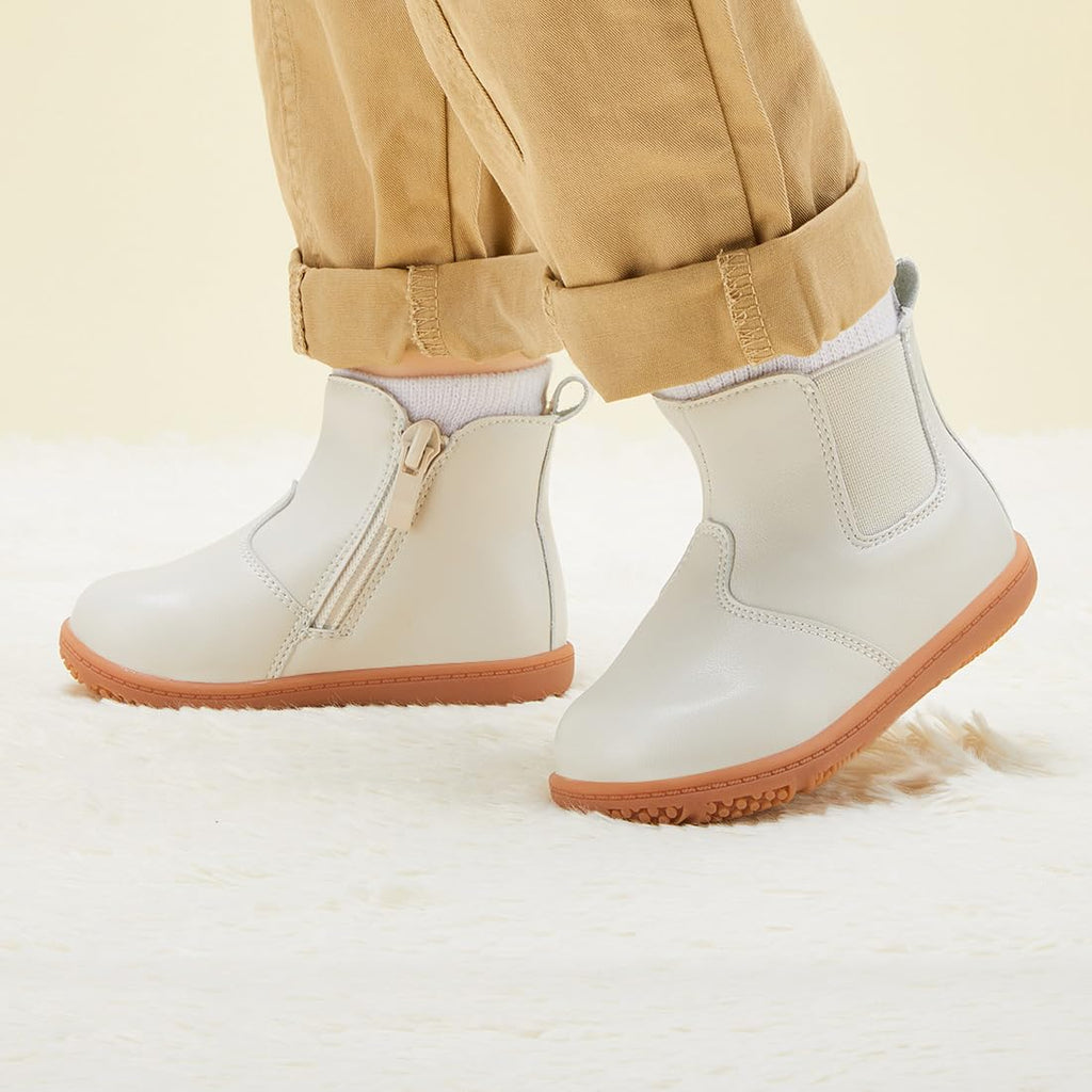 BMCiTYBM Baby Girls Boys Boots High Top First Walking Shoes White Size 12-18 Months Toddler