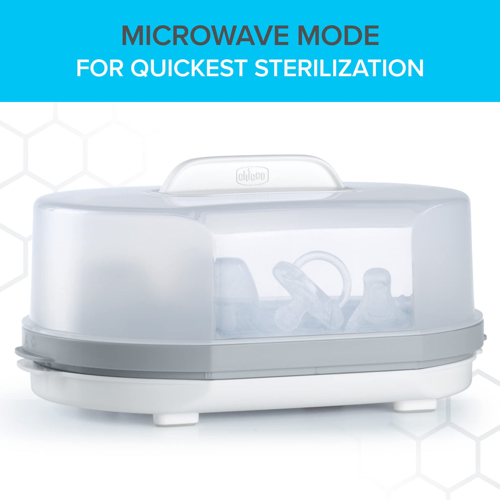 Chicco Baby Bottle Sterilizer, 3-in-1 Electric Steam, Kills 99.9% Germs
