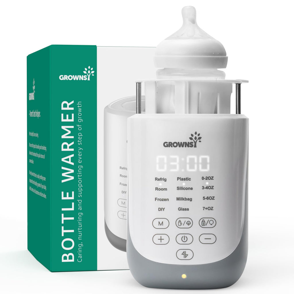 Grownsy Auto-Lift Nutri Bottle Warmer for Breastmilk & Formula, Gray