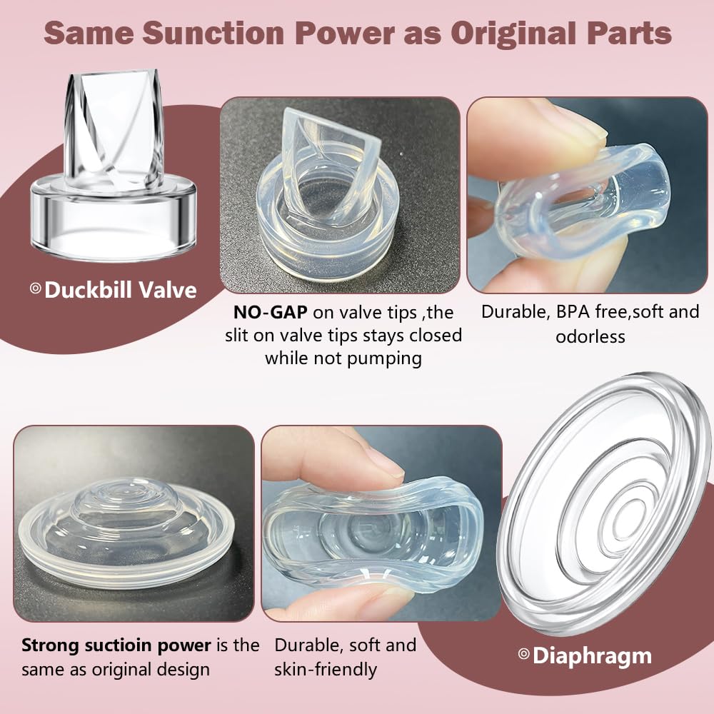 6pcs Silicone Diaphragm Compatible with Momcozy S12 Pro/S9 Pro/TSRETE S12/Kmaier S12 Wearable Breast Pumps Accessories,S12 pro/S9 pro/S12 Breast Pump Replacement Parts