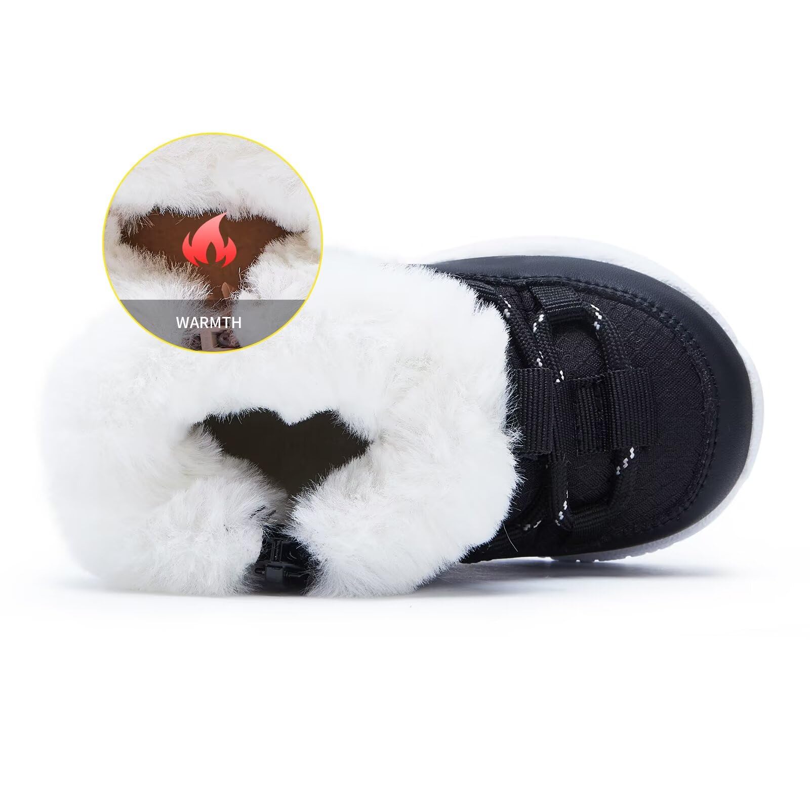 BMCiTYBM Baby Snow Boots Warm Winter Fur Lined Baby Shoes Black 12-18 Months